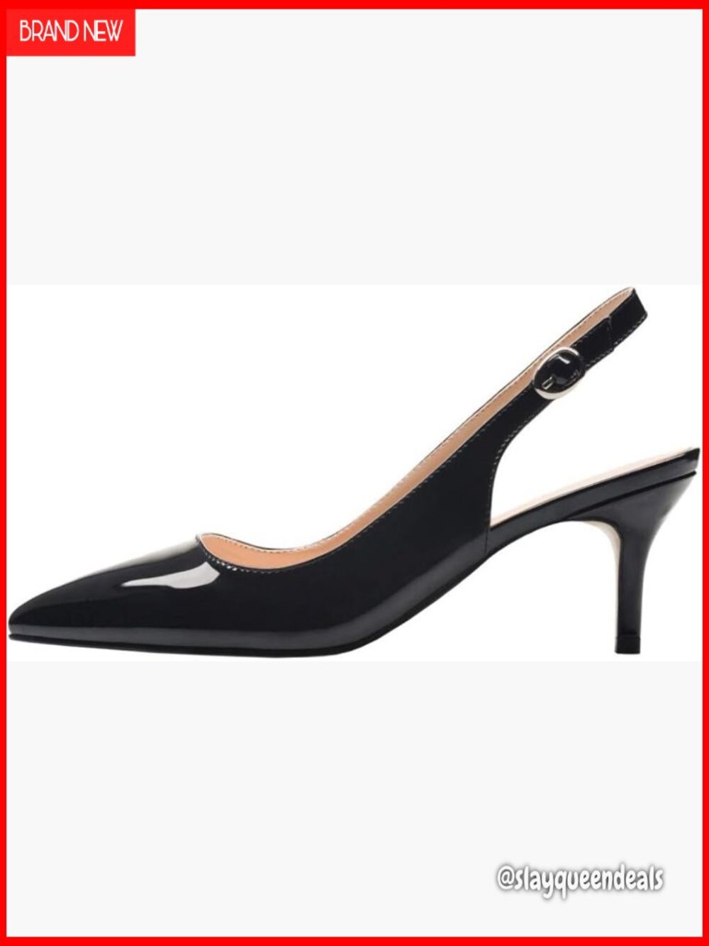 Slingback Kitten Heels Pointed Toe Pumps Dress Shoes